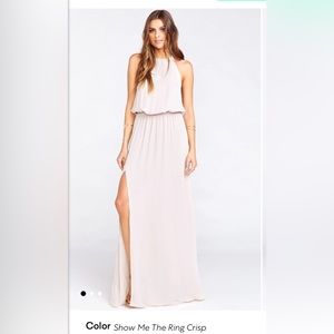 Show Me Your Mumu Bridesmaid Dress Heather Halter in Show Me the Ring Crisp